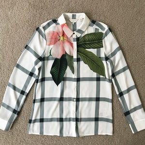 Ted Baker Floral Plaid Top